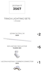 Bodová světla na liště SET 6x GU10 2 m bílá Zuma Line Tore Track 3567