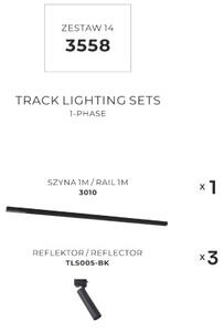 Bodová světla na liště SET 3x GU10 1 m černá Zuma Line Lulu Track 3558