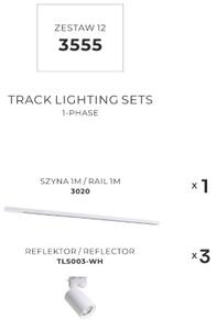 Bodová světla na liště SET 3x GU10 1 m bílá Zuma Line Tore Track 3555