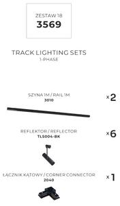 Bodová světla na liště SET 6x GU10 2 m černá Zuma Line Lisa Track 3569