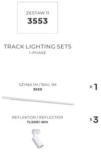 Bodová světla na liště SET 3x GU10 1 m bílá Zuma Line Tube 3553