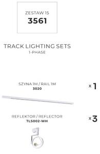 Bodová světla na liště SET 3x GU10 (ES111) 1 m bílá Zuma Line Master Track 3561