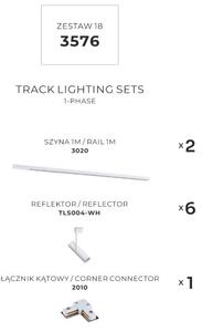 Bodová světla na liště SET 6x GU10 2 m bílá Zuma Line Lisa Track 3576