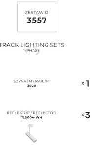 Bodová světla na liště SET 3x GU10 1 m bílá Zuma Line Lisa Track 3557