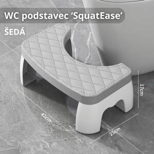 1× WC podstavec ‘SquatEase’ – Šedá – Odnímatelný, protiskluzový & přenosný – Ergonomická záchodová stolička, 35° sklon