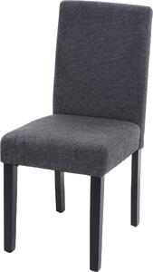 Littau jídelní židle, kuchyňská židle, látka/textil antracitově šedá, tmavé nohy