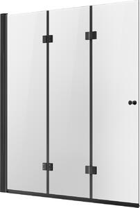 VEVOR sprchové dveře do vany (1295 x 1422 mm / š x v) bezrámové, závěsné sprchové dveře se závěsem, trojité skládací skleněné dveře do sprchy