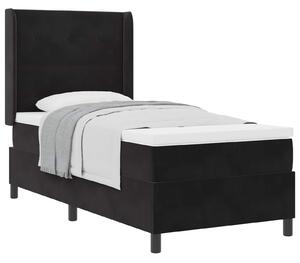 Postel s boxspringem s čelo Černá 90 x 190 cm samet 3341986