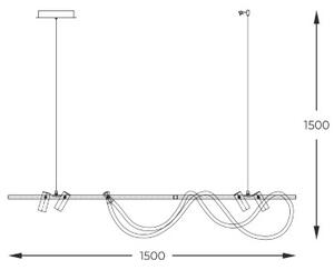 LED závěsné svítidlo 5000 lm 3000+4000+6000K černě zlaté Zuma Line BALBO 2200277L