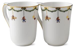 Vánoční porcelánový hrnek Star Fluted Christmas – set 2 ks