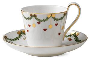 Porcelánový šálek s podšálkem Star Fluted Christmas 270 ml