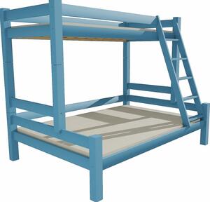 Dětská patrová postel s rozšířeným spodním lůžkem z MASIVU 200x100cm se šuplíky PAVLÍNA