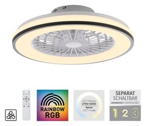 JUST LIGHT. 14447-18 - LED RGBW Stm stropní ventilátor LENO LED/44W/230V + DO