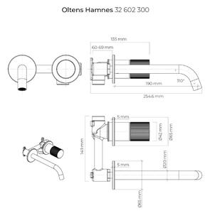 Oltens Hamnes umyvadlová baterie pod omítku černá 32602300