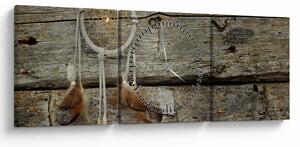 Obraz - Lapač snů (s hodinami) (90x30 cm)