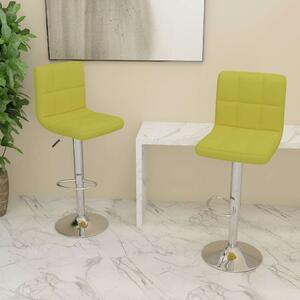 Barové židle 2 ks zelené textil 334244