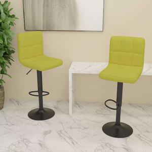Barové židle 2 ks zelené textil 334287