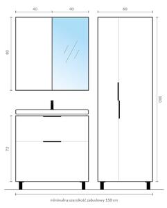 Cersanit City skříňka 40x14.1x80 cm Se zrcadlem bílá S584-022-DSM