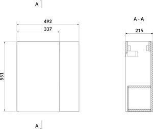 Cersanit Larga skříňka 49.2x21.5x55.1 cm závěsná pod umyvadlo šedá S932-066-DSM