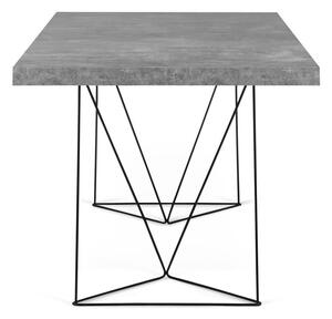 Pracovní stůl v dekoru betonu s černým podnožím TemaHome Multi, 160 x 90 cm