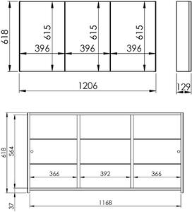 Elita Basic skříňka 120x12.9x61.8 cm boční závěsné 904656