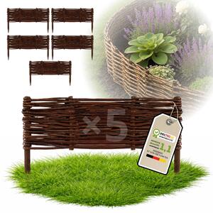 Floranica 5 kusů Vrbový plot 20 cm x 50 cm – Zahradní plot z vrbového proutí Palisáda Přírodní oplocení Ohraničení záhonu