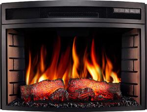 ArtiFlame Elektrický krb AF25 Panoramatický elektrický vestavný krb s ohřevem 1600 W realistický 3D efekt plamene LED osvětlení Dálkové ovládání Černá barva
