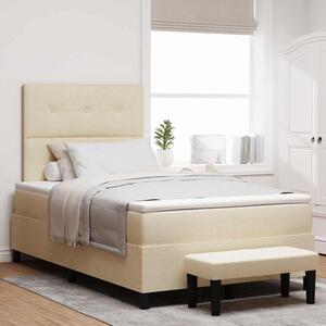Postel s boxspringem s čelo Krémová 120 x 190 cm textil 3344056