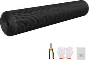 SucceBuy zahradní plot 152 cm x 15,24 m, velikost ok 1,27x1,27 cm, plot z pozinkovaného drátu 1,06 mm, plot z drátěného pletiva s vinylovým povlakem, svařovaný plot pro malá zvířata a drůbež