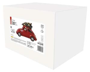 EMOS LED červené auto se Santou, 12,5 cm, 3x AA, vnitřní, teplá bílá DCLW08