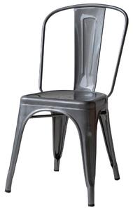 Jídelní židle Loft kovová černá se sedákem GRAPHITE - průmyslový design, robustní jídelní židle