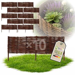 Floranica 10 kusů Vrbový plot 20 cm x 100 cm – Zahradní plot z vrbového proutí Palisáda Přírodní oplocení Ohraničení záhonu