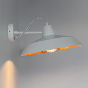 Bílé nástěnné svítidlo s detailem v měděné barvě Bulb Attack Cinco Basic, ⌀ 40 cm