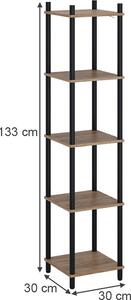 Rohová police Vicco Bivio Zlatý dub power/antracit 30 x 133 cm 5 polic, Model 57482