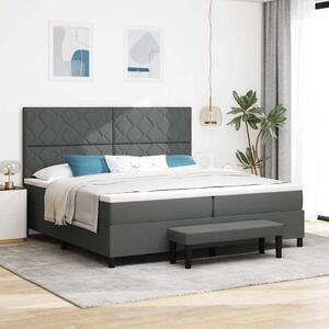 Postel s boxspringem s čelo Tmavě šedá 200 x 200 cm textil 3344171