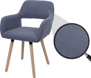 Jídelní židle HWC-A50 II, židle kuchyňská židle čalouněná židle, dřevo tkanina/textilní kord (400g/m²) tmavě šedá