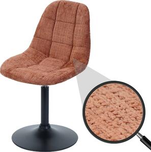 Jídelní židle HWC-A60, kuchyňská otočná židle, ocel Tkanina /textilní šenil (465 g/m²) terakota