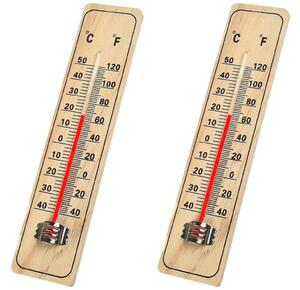 Verk 07183 Teploměr venkovní 21 cm dřevěný 2 ks