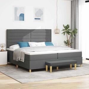 Postel s boxspringem s matrací Tmavě šedá 200 x 200 cm textil 3344248