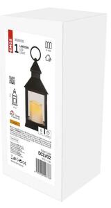 EMOS LED dekorace - lucerna antik černá blikající, 3x AAA, vnitřní, vintage, časovač DCLV02