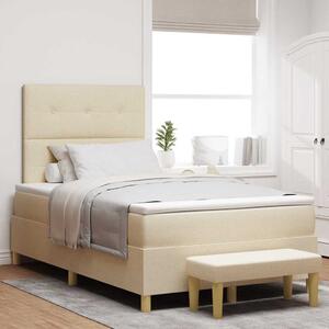 Postel s boxspringem s čelo Krémová 200 x 120 cm textil 3344294