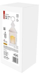 EMOS LED dekorace - lucerna antik bílá blikající, 3x AAA, vnitřní, vintage, časovač DCLV01