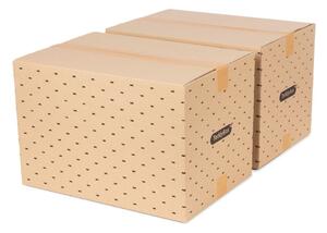 Sada 2 béžových úložných boxů Compactor Teddy, 42 x 30 cm