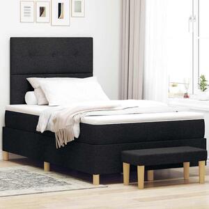 Postel s boxspringem s čelo Černá 190 x 120 cm textil 3344284