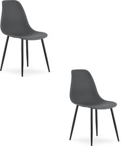 Židle WAT tmavě šedá / nohy černé x 2