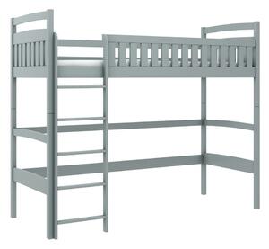 Šedá vyvýšená dětská postel z borovicového dřeva 80x200 cm Mia - Lano Meble