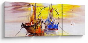 Obraz - Malba lodí (s hodinami) (90x30 cm)