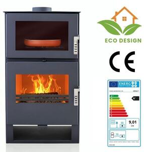 Kamna moderní model F, energetická účinnost A+ 81,20 %, 9 kW, 530 x 420 x 1000 mm