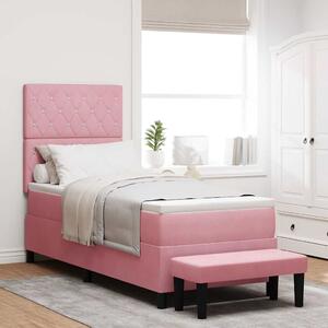 Postel s boxspringem s čelo Růžová 200 x 80 cm samet 3344413