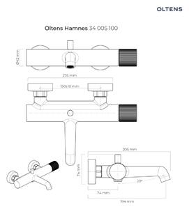 Oltens Hamnes vanová baterie na stěnu chrom 34005100